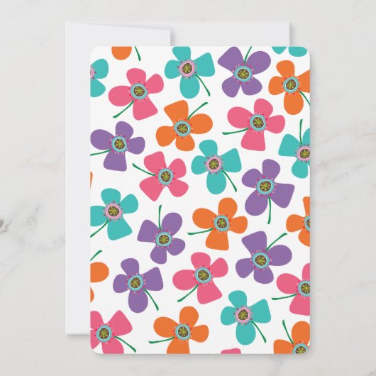 Fun Summer Daisies Pop Chic Girl's Birthday Foto Kaart (Achterkant)