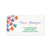 Fun Summer Daisies Pop Girl Birthday Etiket (Voorkant)