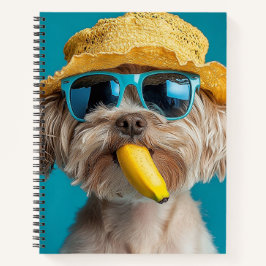 Fun Summer Dog with Banana Notebook Notitieboek