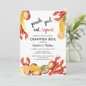 Fun Summer Engagement Party Crawfish Boil Kaart (Staand voorkant)