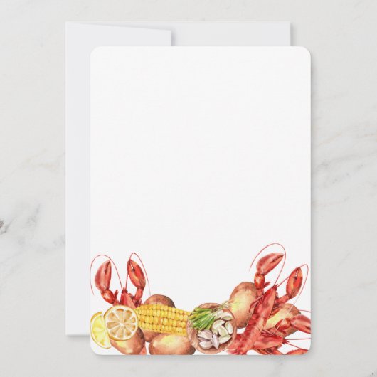 Fun Summer Engagement Party Crawfish Boil Kaart (Achterkant)