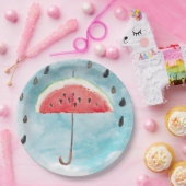 Fun Summer Fresh Melon Fruit Rain Papieren Bordje (Feest)