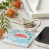 Fun Summer Fresh Melon Fruit Rain Sleutelhanger (Voorkant Rechts)