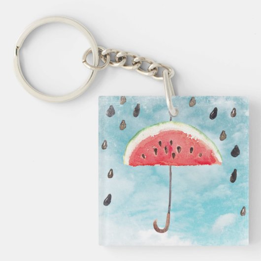 Fun Summer Fresh Melon Fruit Rain Sleutelhanger (Voorkant)