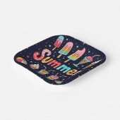 Fun Summer Graphics On Black Papieren Bordje (Gebogen)