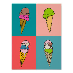 Fun Summer Ice Cream Art Print Perfect Poster