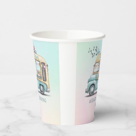 Fun Summer Ice Cream Truck Birthday Party  Papieren Bekers (Links)