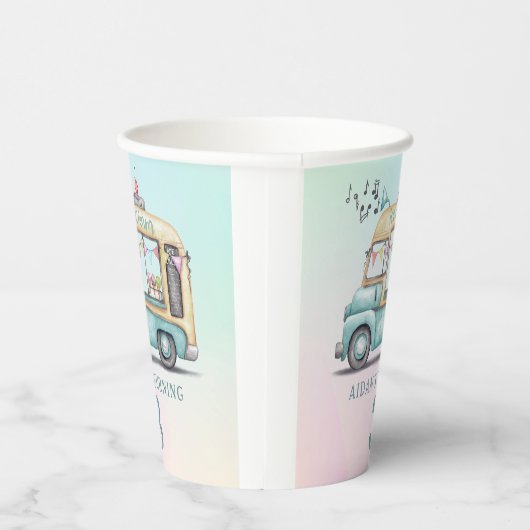 Fun Summer Ice Cream Truck Birthday Party  Papieren Bekers (Rechts)