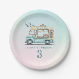 Fun Summer Ice Cream Truck Birthday Party Plate Papieren Bordje