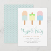 Fun Summer Pastel Popsiel Party Kinderen Birthday Uitnodiging Briefkaart (Voorkant / Achterkant)