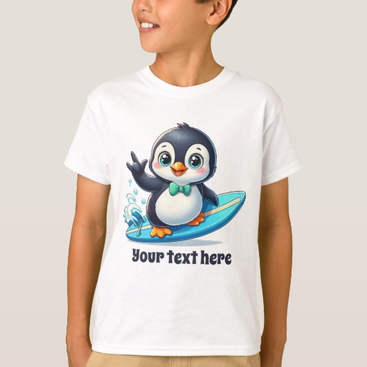 Fun Summer pinguin tekst unisex toevoegen T-shirt (Voorkant)