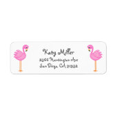 Fun Summer Pink Flamingo Girls Adres Etiket (Voorkant)