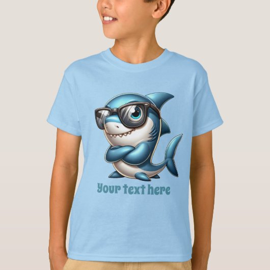 Fun Summer shark voeg tekst jongens toe T-shirt (Voorkant)