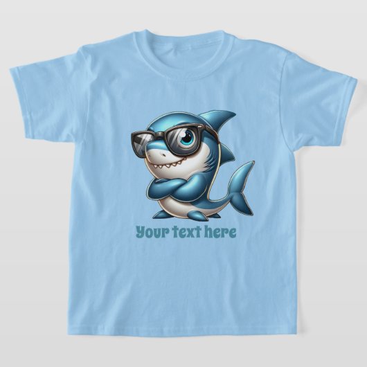 Fun Summer shark voeg tekst jongens toe T-shirt (Laagn)