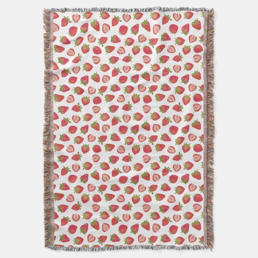 Fun Summer Strawberry Pattern Deken (Voorkant Verticaal)