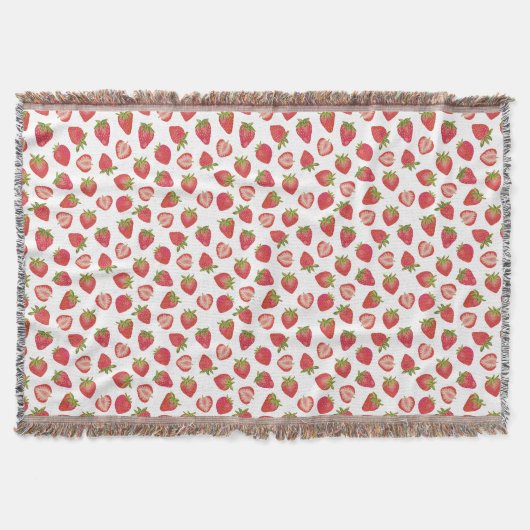 Fun Summer Strawberry Pattern Deken (Voorkant)