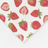 Fun Summer Strawberry Pattern Fleece Deken (Hoek)