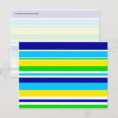Fun Summer Striped Blauwgroen Limoen Yellow Blue G Briefkaart (Voorkant / Achterkant)