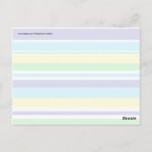 Fun Summer Striped Blauwgroen Limoen Yellow Blue G Briefkaart (Achterkant)