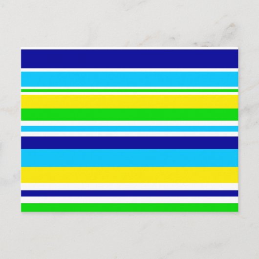 Fun Summer Striped Blauwgroen Limoen Yellow Blue G Briefkaart (Voorkant)