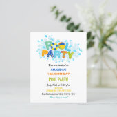 Fun Summer Swimming Pool Party Birthday  (Staand voorkant)