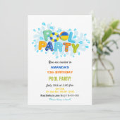 Fun Summer Swimming Pool Party Birthday  Kaart (Staand voorkant)