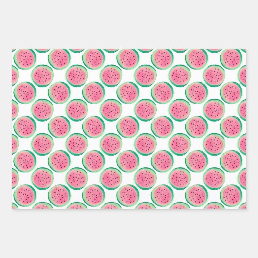 Fun Summer Watermelon Pink Green Fruit Inpakpapier Vel (Voorkant)