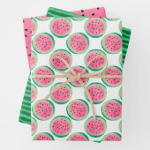 Fun Summer Watermelon Pink Green Fruit Inpakpapier Vel (In situ)