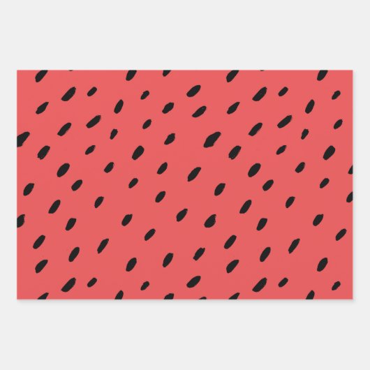Fun Summer Waterverf Watermeloen Rood Groen Inpakpapier Vel (Voorkant 2)