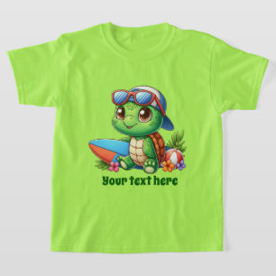 Fun Summer zee schildpad tekst toevoegen boys T-shirt