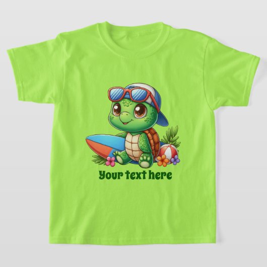 Fun Summer zee schildpad tekst toevoegen boys T-shirt (Laagn)