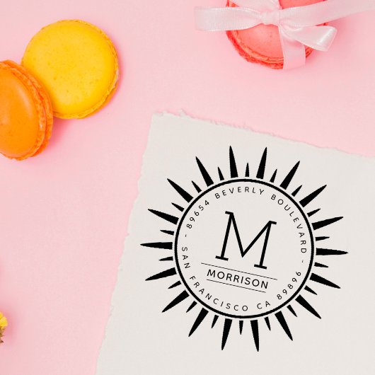Fun Sun | Creëer Uw eigen Monogram retouradres Rubberstempel