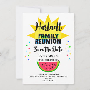Fun & Sun Family Reunion Flat Save The Date Kaart
