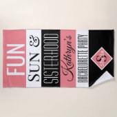 Fun, Sun & Zusterliefde Persoonlijk Strandlaken (Voorkant)