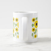Fun Sunflower Pattern Giant Coffee Mok (Achterkant)