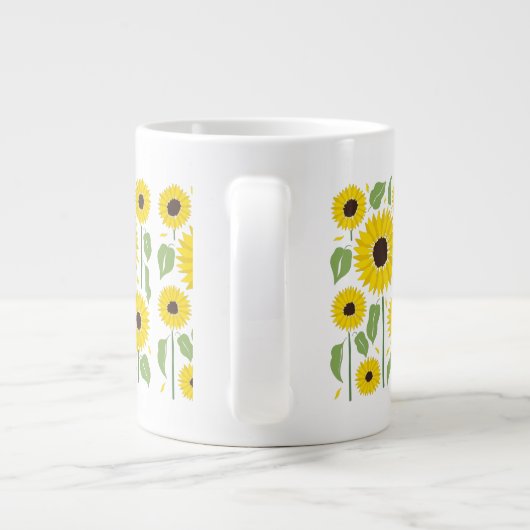 Fun Sunflower Pattern Giant Coffee Mok (Achterkant)