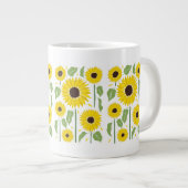 Fun Sunflower Pattern Giant Coffee Mok (Voorkant rechts)