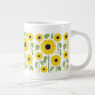 Fun Sunflower Pattern Giant Coffee Mok