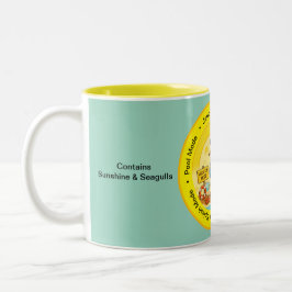 fun sunny destination seagull beach traveller name tweekleurige koffiemok