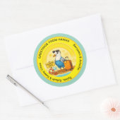 fun sunny destination seagull beach traveller ronde sticker (Envelop)
