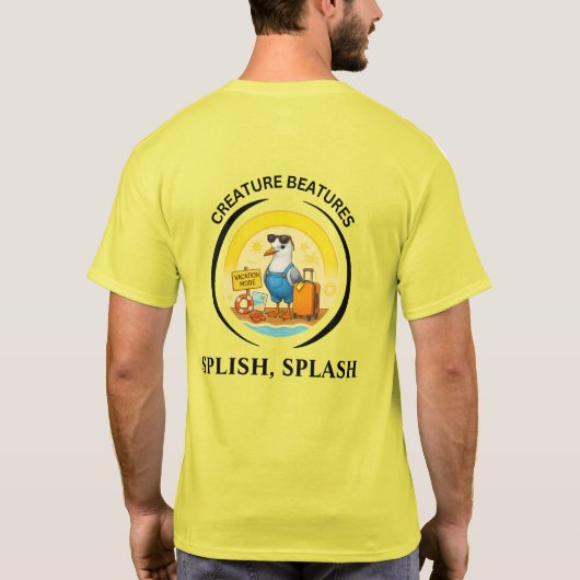 fun sunny destination seagull beach traveller t-shirt (Achterkant)