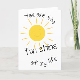 Fun Sunny Voeg een naam en leeftijd Happy Birthday Kaart