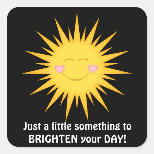 Fun sunshine cartoon inspirerend sticker (Voorkant)