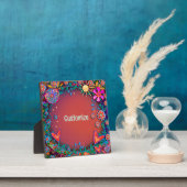 Fun Sunshine Floral Heart Whimsical gepersonalisee Fotoplaat (Insitu)