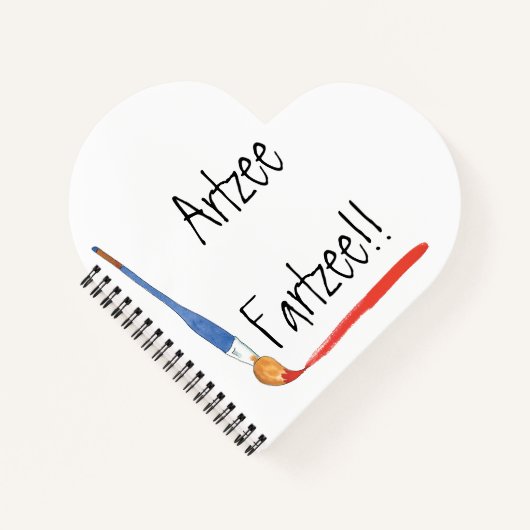 Fun Super Cute Artzee Fartzee Heart Shaped Notitieboek (Voorkant)