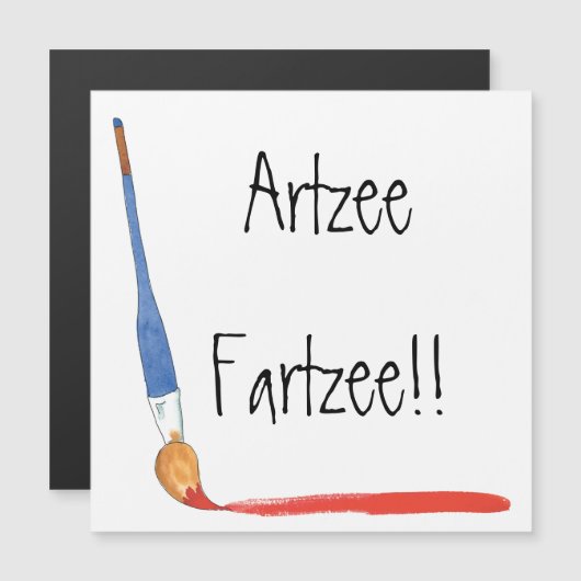 Fun Super Cute Artzee Fartzee-kaart magnet (Voorkant / Achterkant)