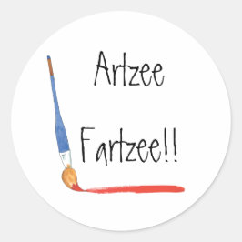 Fun Super Cute Artzee Fartzee Ronde Sticker