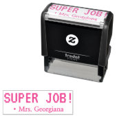 Fun "SUPER JOB!" Leraar Rubber Stamp Zelfinktende Stempel (In situ)