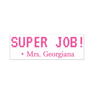 Fun "SUPER JOB!" Leraar Rubber Stamp Zelfinktende Stempel