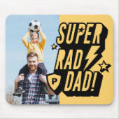 Fun Super Rad Dad Superheld Comic Monogram & Foto Muismat (Voorkant)